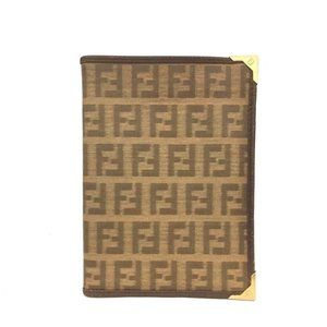 01139069#V Fendi Wallet Zucca Canvas Leather Bifold